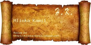 Hlinka Kamil névjegykártya